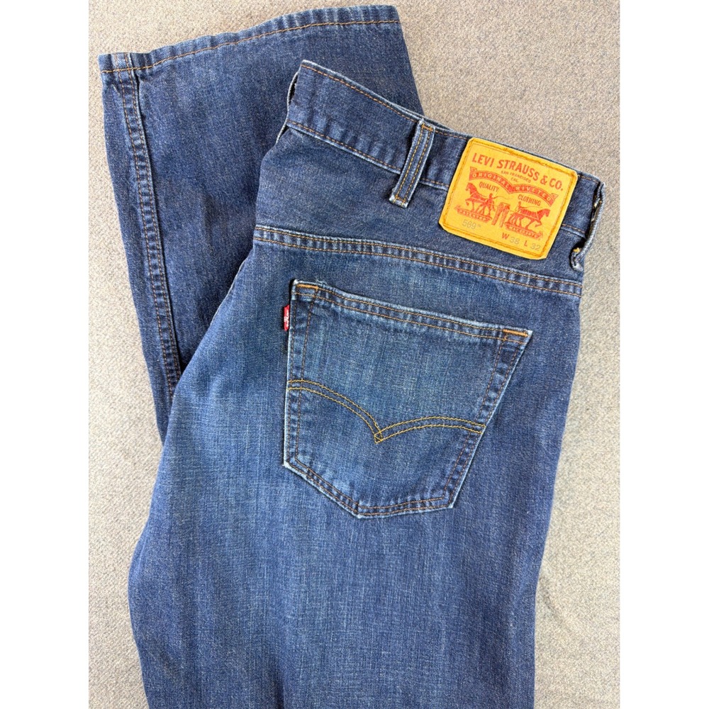 Levi's 569 Loose Straight Jeans‎ Mens 38x32 (40x31) Blue Medium Wash Denim